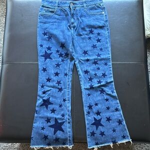 Stella McCartney Mid Rise Straight Leg printed Star Jeans sz 26